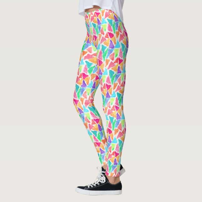 Leggings Hip Triangle Polygon Mosaic Aquarelle Motif (Gauche)