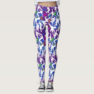 Leggings HipHop Dance Motif.w B Violet BG