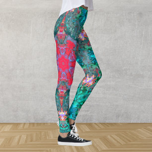 Leggings Hippie psychédélique rose Turquoise et bleu