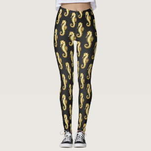 Leggings Hippocampe Polygonal Or