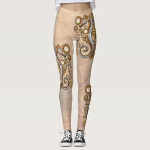Leggings Hippocampe Steampunk Art Suréaliste Vintage