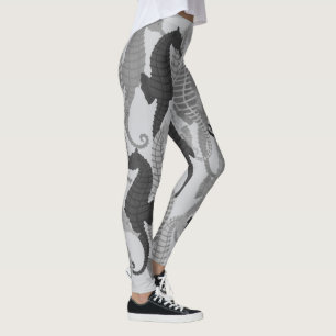 Leggings Hippocampes aux nuances du gris - guêtres