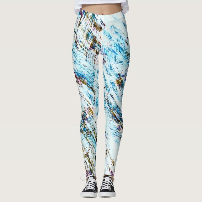 Leggings Hivernal rayé en détresse givré (Devant)