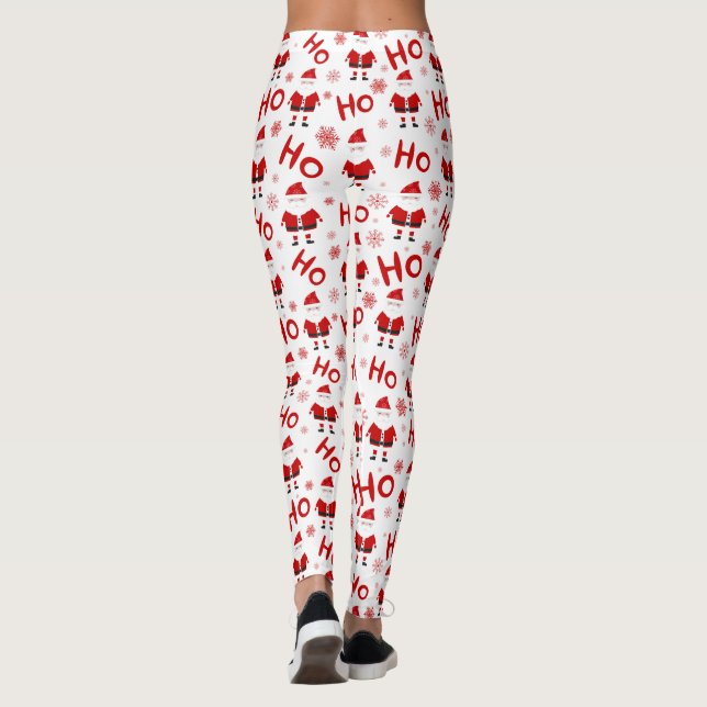 Leggings Ho Ho Ho Ho Père Noël Motif de Noël (Dos)