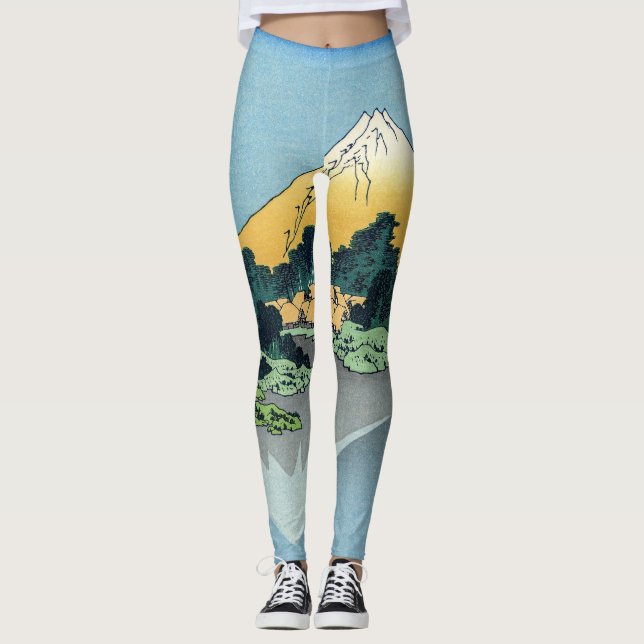 Leggings Hokusai - Le Mont Fuji reflète le lac Kawaguchi (Devant)