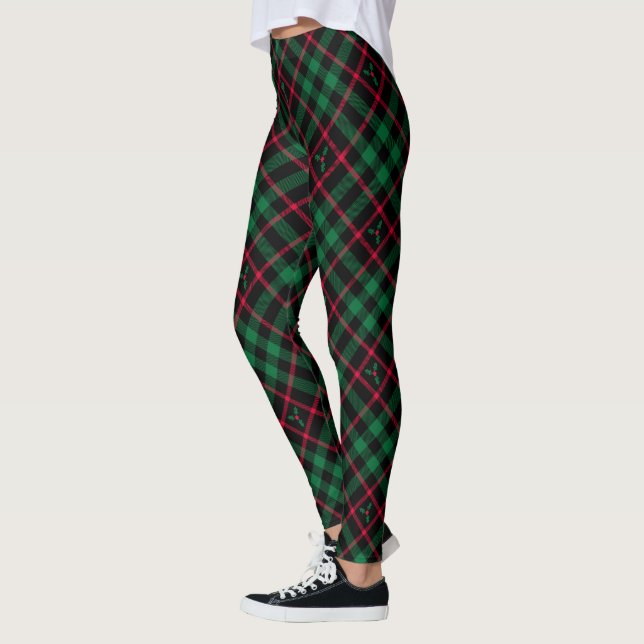Leggings Holly Plaid le Motif de Noël (Gauche)