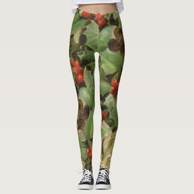 Leggings Holly Tree Noël Vintage (Devant)