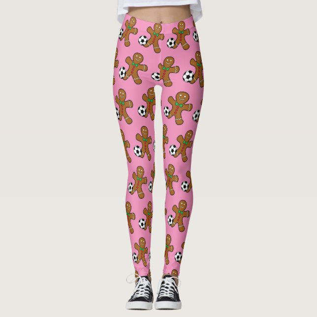 Leggings Homme en pain d'épices jouant au football (Devant)