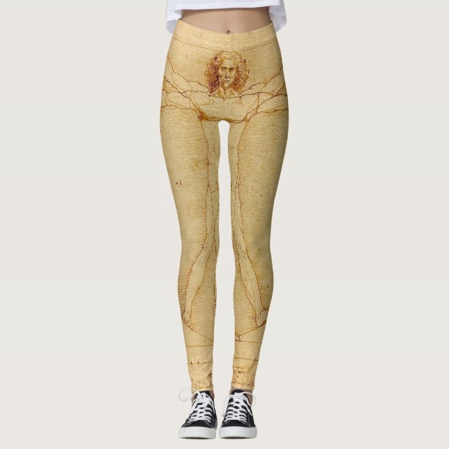 Leggings Homme vitruvien par Leonardo Da Vinci (Devant)