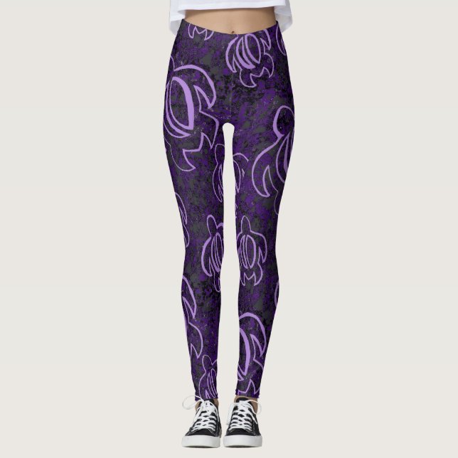 Leggings Honu pourpre (Devant)