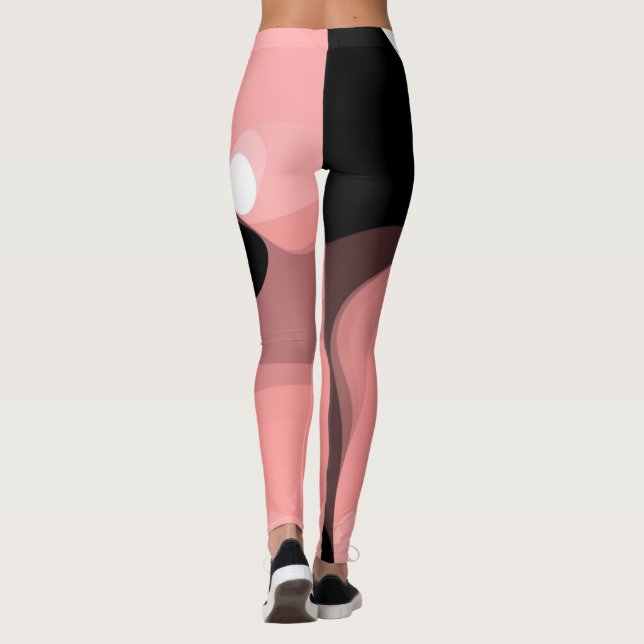 Leggings Horizon coucher de soleil : rose, noir et blanc Ab (Dos)