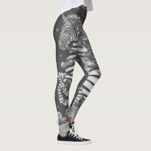 LEGGINGS HORSEMAN CLOWN, HALLOWEEN ZEBRA LEGINGS