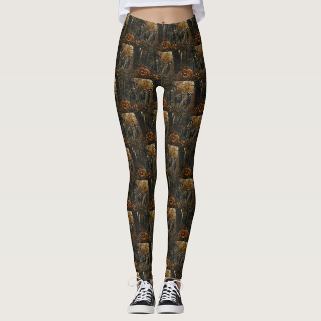 Leggings Hound Afghan Halloween nuit chien délice (Devant)