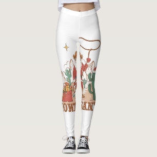 Leggings Howdy Santa Claus Cowboy Western Christmas Pj Paja