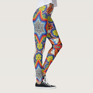 Leggings Huichol Beadwork Mexicain Folk Art Perle Travail Y