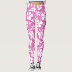 LEGGINGS HULA HAWAIEN (HIBISCUS) ROSE