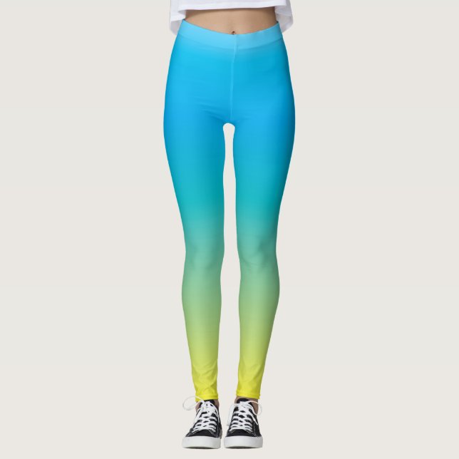 Leggings Humeur agréable (couleur jaune vert-bleu de (Devant)