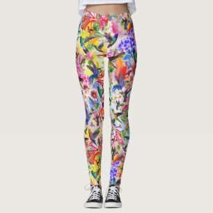 Leggings Humming Birds and Flowers