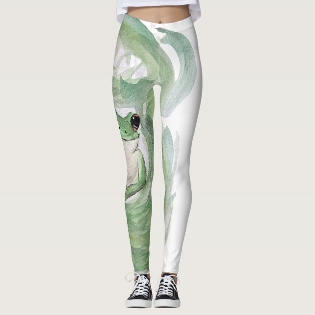 Leggings Humour magique grenouille Aquarelle Froggy (Devant)