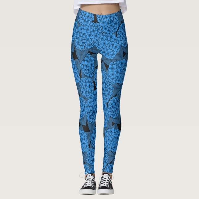 Leggings Hydrangée bleue (Devant)