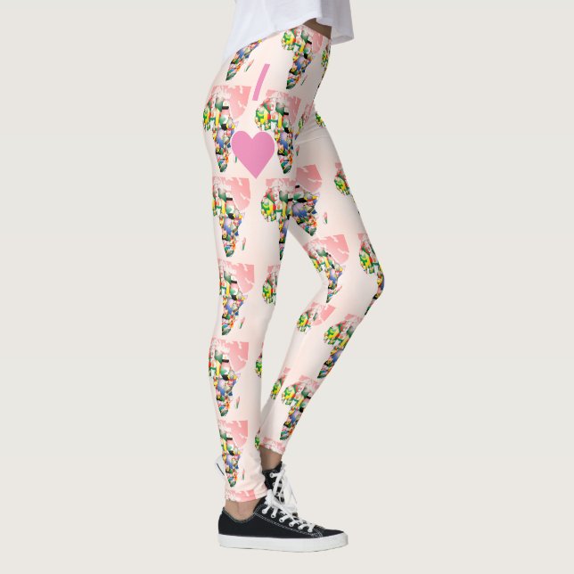 Leggings I Love Africa Cool Temps Libre Week-end Accueil Sa (Droite)