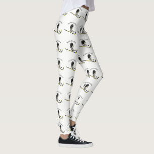 Leggings I Love hockey conception personnalisée avec bâton 