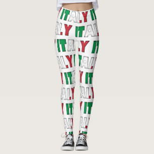 Leggings I Love Italy Flag Colours Typographie Motif Funny