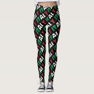 Leggings I Love Italy Flag Colours Typographie Motif Funny