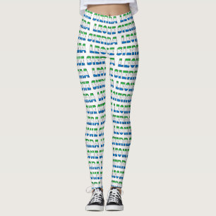 Leggings I Love Sierra Leone Drapeau couleurs Motif de typo