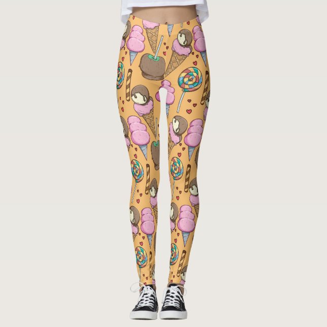 Leggings Ice cream pattern | Lollies pattern | lollipop 26 (Devant)