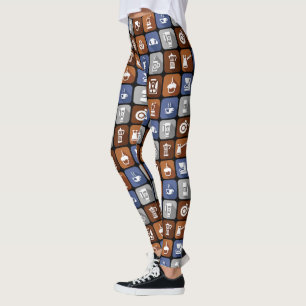Leggings Icônes de café graphique