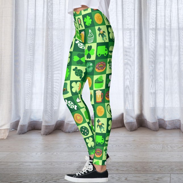 Leggings Icônes de la Saint-Patrick Motif sans couture (Créateur téléchargé)