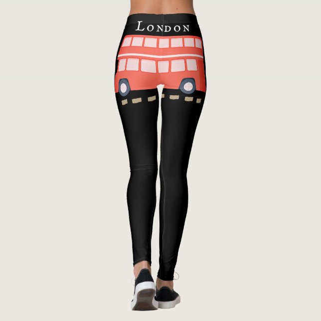 Leggings Iconic Red London Bus mode noir (Dos)