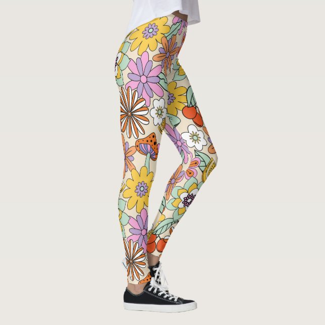 Leggings ID d'alimentation Fleur les années 70 super929 (Droite)