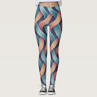 Leggings Illusion de flux de dégradé | Abstrait 3D sans cou