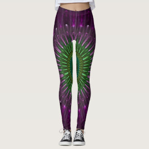 Leggings Illusion fractale violette et verte
