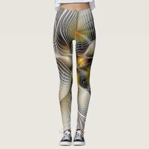 Leggings Illusion Optique Abstrait 3D Fractal Avec Profonde