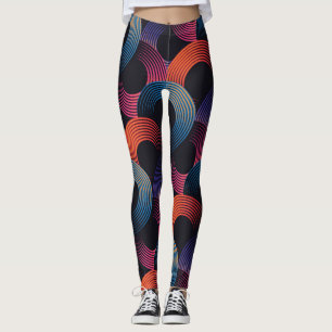 Leggings Illusion optique : anneaux linéaires métalliques.