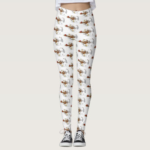 Leggings Illustration amusante de dessin animé de poulet co