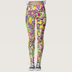 Leggings Illustration aquarelle, Motif de retournement