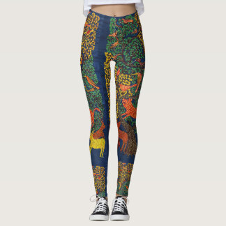 Leggings illustration botanique abstraite animale