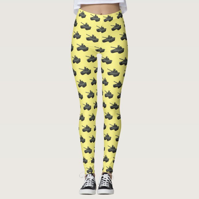 Leggings Illustration de caricature de réservoir (Devant)