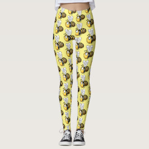 Leggings Illustration de dessin animé d'abeilles joyeux