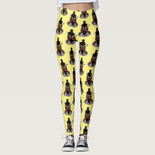 Leggings Illustration de dessin animé de bison buffle drôle