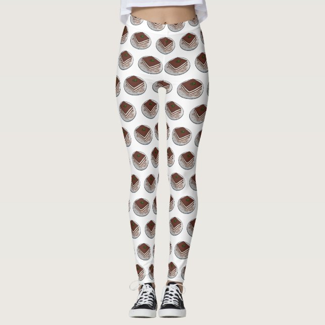 Leggings Illustration de gâteau de Tiramisu (Devant)