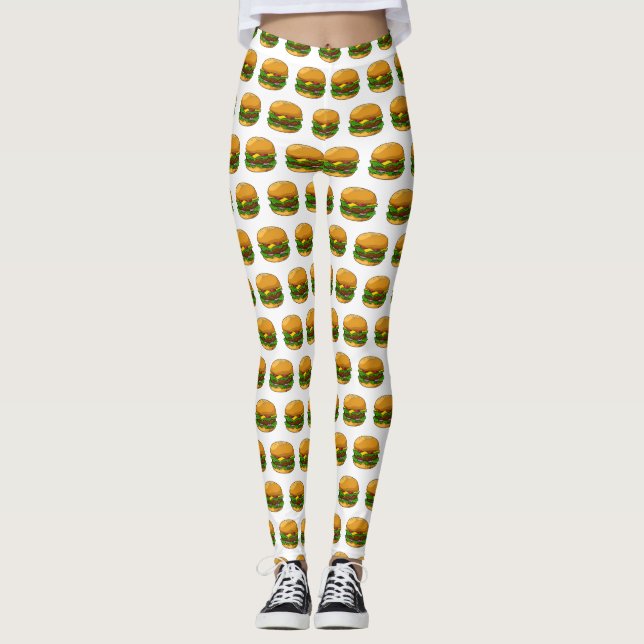 Leggings Illustration de Hamburger (Devant)