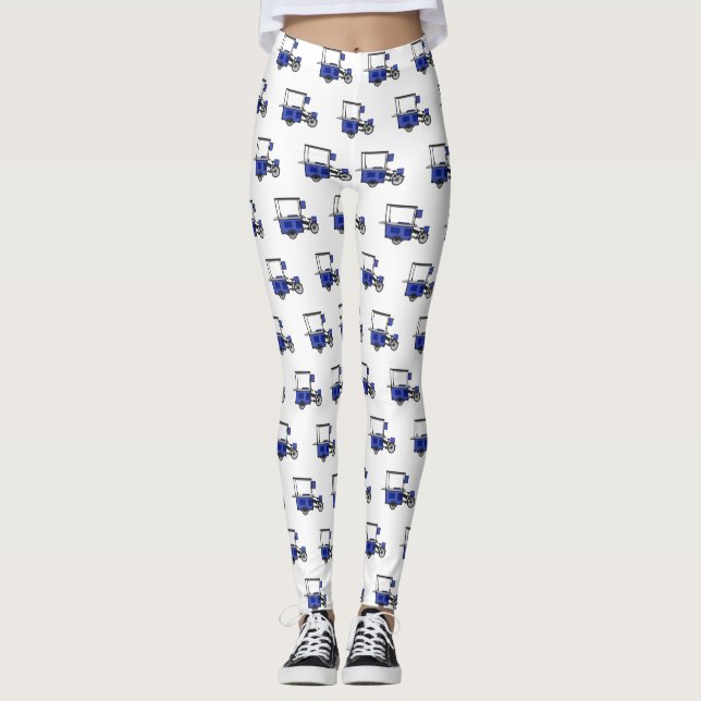 Leggings Illustration de la charrette alimentaire (Devant)