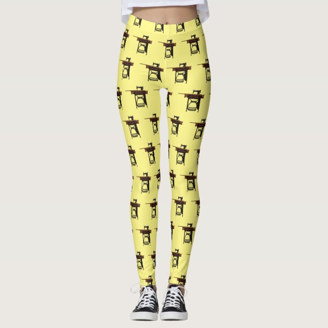 Leggings Illustration de la machine à coudre (Devant)