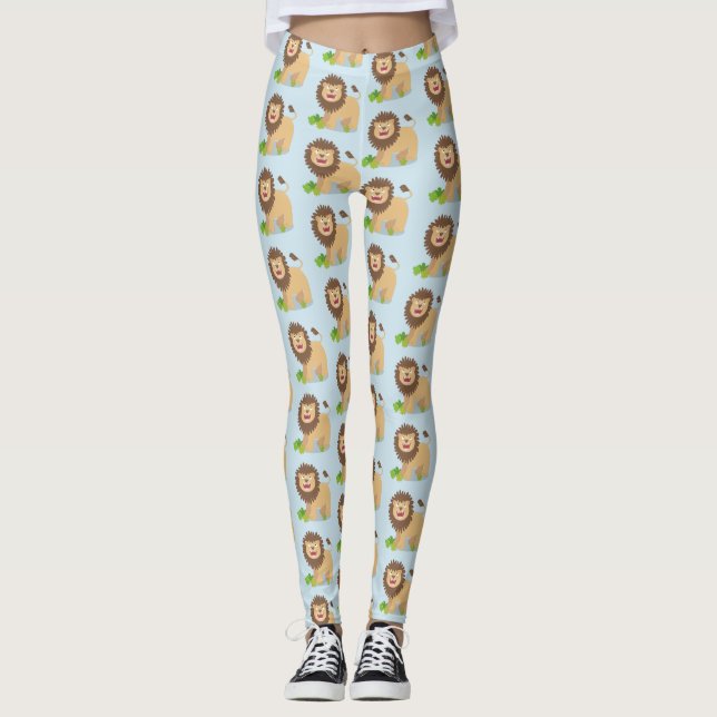Leggings Illustration de l'effervescence de lions heureux (Devant)