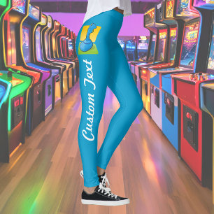 Leggings Illustration de manette bleue de jeu vidéo en styl